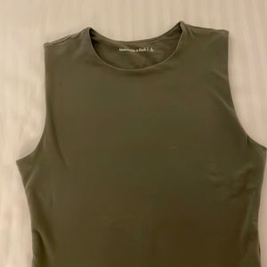 Abercrombie & Fitch Cotton Seamless Fabric Crew Tank Bodysuit